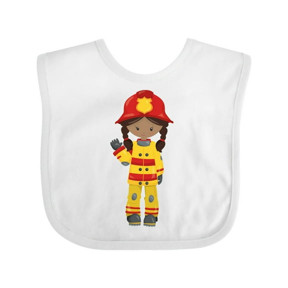 Inktastic African American Girl, Girl Fireman, Firefighter Girls Baby Bib
