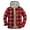 Red, variant on Lolmot Fleece Jacket Men Casual Plush Plaid Shacket Jacket Heavy Lined Button Down Flannel Jacket Hooded Winter Warm Coat with Pockets on Clearance