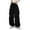Black, variant on Women's Pants Plus Size Elastic Waisted Baggy Solid Color Wide Leg Long Trousers with Pocket Black S