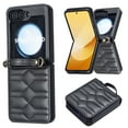 thumbnail image 5 of for Samsung Galaxy Z Flip 7 Case for Women Girls, PU Leather Slim Protective Cover with Wristband and Detachable Shoulder Strap, Elegant Shockproof Lightweight Phone Case Cover - Black, 5 of 11