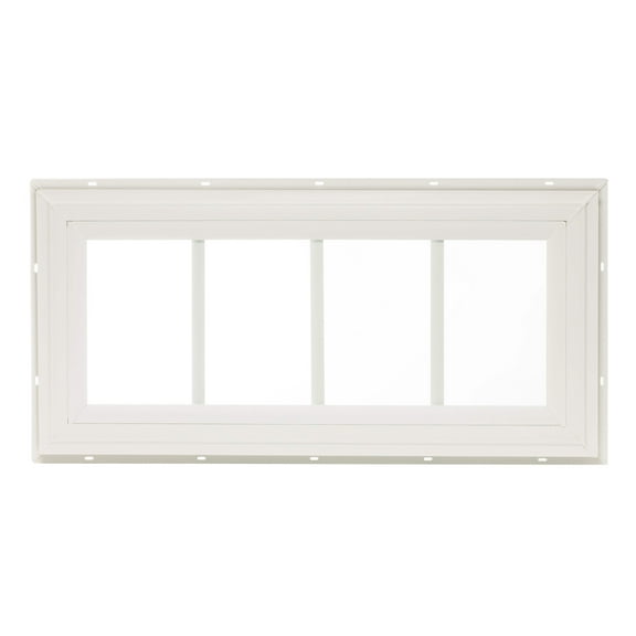 Shed Window 10.185" X 24" Transom J-Lap White PVC for Sheds, Playhouses, and Chicken Coops 1 PK (TRPV1024WJ-BX1)
