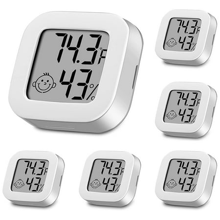 

6 Pieces Humidity Gauge Humidity Sensor Indoor Thermometer Hight Temperature and Humidity Monitor Fahrenheit