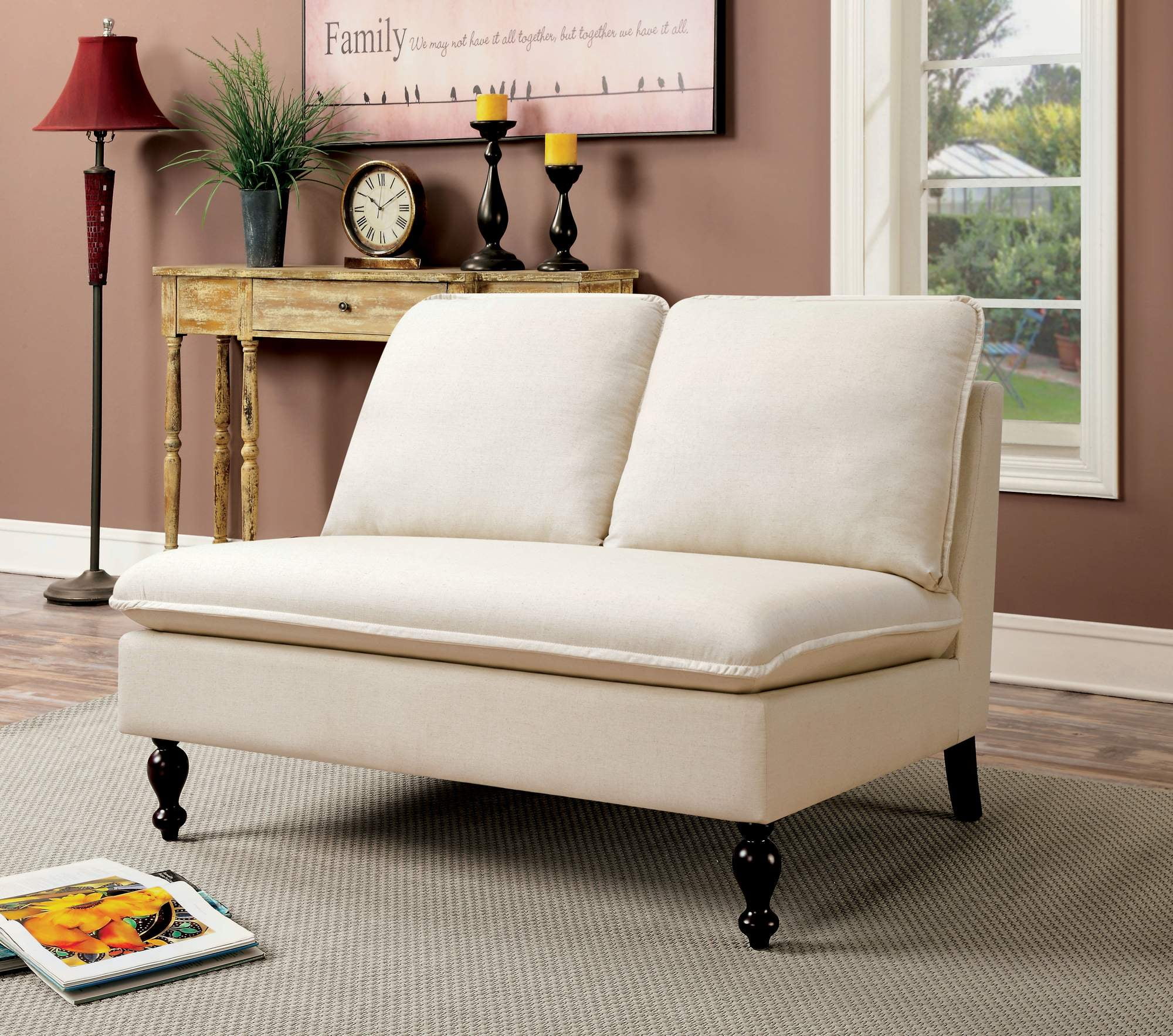 Furniture Of America Winston Contemporary Settee Multiple Colors