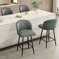 thumbnail image 6 of Fijinhom 26" Counter Height Bar Stools Set of 4, PU Leather Swivel Bar Chairs with High Back and Metal Legs, Gray, 6 of 9