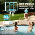 thumbnail image 2 of Dunn-Rite Splash & Shoot Pool Basketball Hoop, Adjustable Height Backboard – 200lbs Water-Filled Base, Stainless Steel Rim & Waterproof Basketball, Made in USA, Clear Aqua, 2 of 6