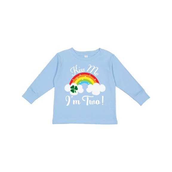 Inktastic 2nd Birthday Kiss Me I'm Two Boys or Girls Long Sleeve Toddler T-Shirt