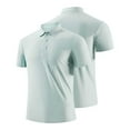 thumbnail image 3 of Mens Business Polo Shirt Short Sleeve T Shirt Lightweight Tee Summer Breathable Top Blue M, 3 of 9