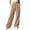 Khaki, variant on Zynoxe Women's High Waisted Pants Elastic Waistband Drawstring Lounge Pants Comfy Corduroy Wide Leg Pants for Women Fashionable Solid Color Casual Trousers with Side Pockets