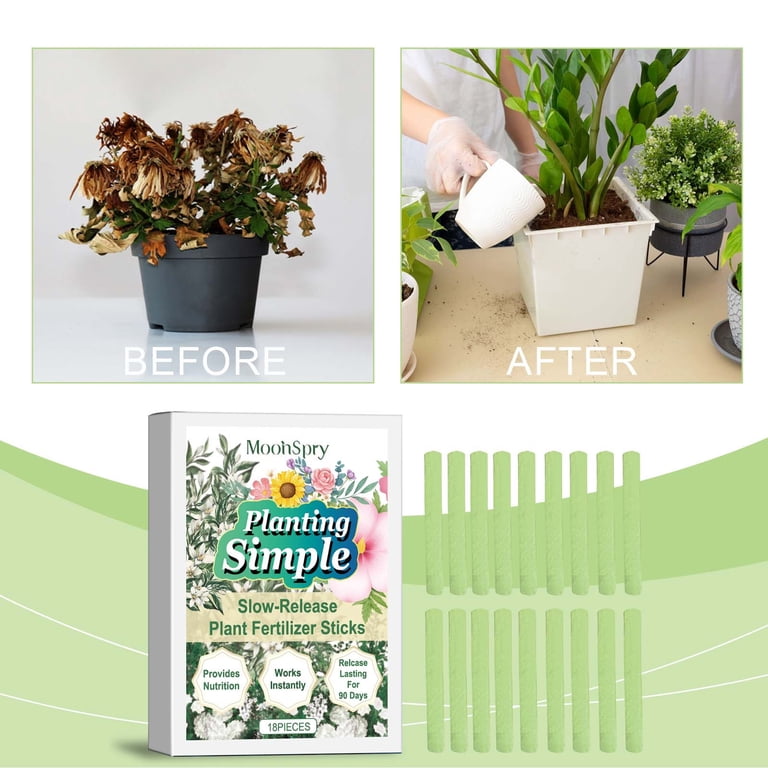 Plant Food Fertilizer Spikes,18pc Slow Release Fertilizer Spikes,Plant Food Fertilizer  Sticks,Indoor Plant Food Spikes for Houseplants,Indoor  Flower,Orchids,Vegetables Slow-Release Tablets - Walmart.com