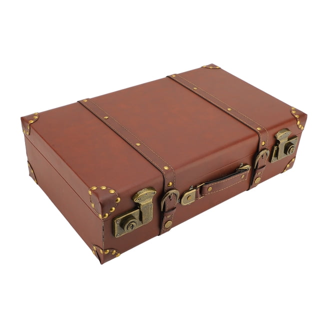 Maleta De Cuero Vintage, Mini Maleta De Cuero, Accesorios De Fotografía Livianos Sin Ruedas Para Llevar Con Correa Para El Hombro Para Pasar La Noche