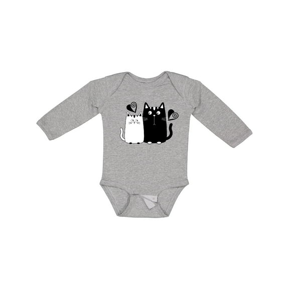 Inktastic Valentines Day Cat Couple Girls Long Sleeve Baby Bodysuit