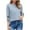 Blue 3, variant on Womens 3/4 Length Sleeve Tops Fall Striped Trendy Casual Loose Fit Crewneck Sweatshirts Basic Work Daily Plus Size Tops,Black 2,L
