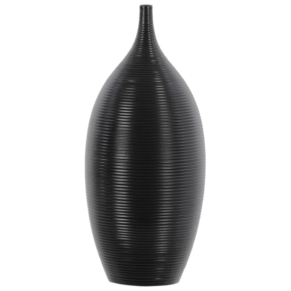 Urban Trends Collection UTC51005 Ceramic ROUND Vase Coated Finish Black