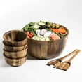 thumbnail image 4 of Kalmar Home 13-Inch Acacia Wood Extra Large Salad Bowl with 4 Bowls, 4 of 6
