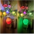 thumbnail image 1 of Luz de noche LED enchufable, paquete de 2, con sensor automático del anochecer al amanecer, lámpara de ahorro de energía de 0,5 W, luces de noche con forma de seta y flor de rosa de ensueño para niños, 1 of 5