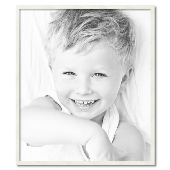 ArtToFrames 32" x 37" White Picture Frame, 32x37 inch White Wood Poster Frame (WOM-5140)