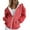 Red, variant on Women's Polka Dot Print Zip Up Drawstring Hooded Sweatshirt with Pockets, Long Sleeve Casual Comfortable Fashion Top for Autumn Winter Daily Wear, Beach Outings and All Season Blue L
