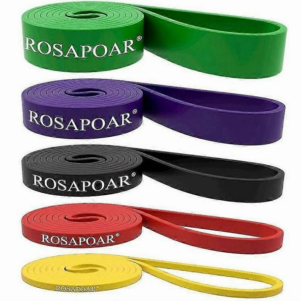Set of 5 Pull Up Resistance Bands Assist Exercise Workout Band Set for Fitness Strength Weightlifting and Powerlifting- Stretch Mobility Assistance Ba