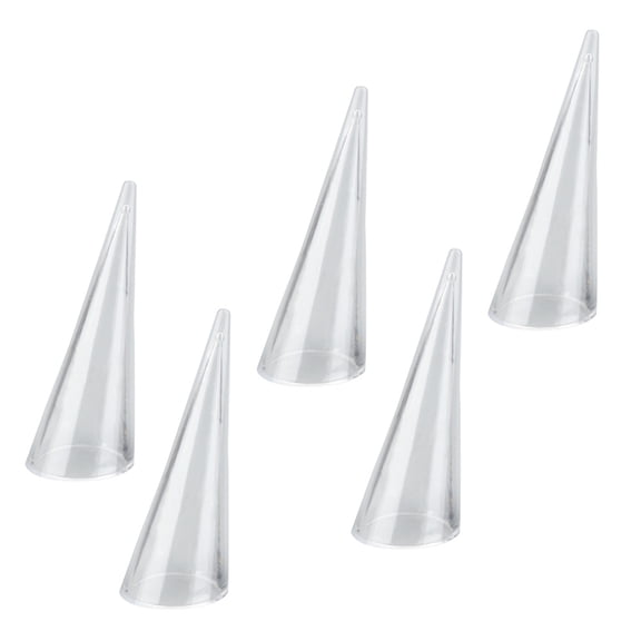 5pcs Jewelry Ring Display Holder Cone-shaped Hollow Acrylic Jewelry Stand(Clear)