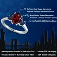 thumbnail image 2 of Gem Stone King 925 Sterling Silver Red Rhodolite Garnet and Blue Sapphire Engagement Ring for Women | 2.70 Cttw | Oval 9X7MM | Gemstone January Birthstone | Size 7, 2 of 6