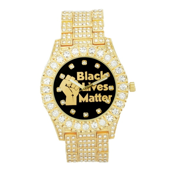 Black Lives Matter Bling'ed Out Royalty Big Rocks Watch fit for a King with Iced Out Diamonds - ST10327 BL