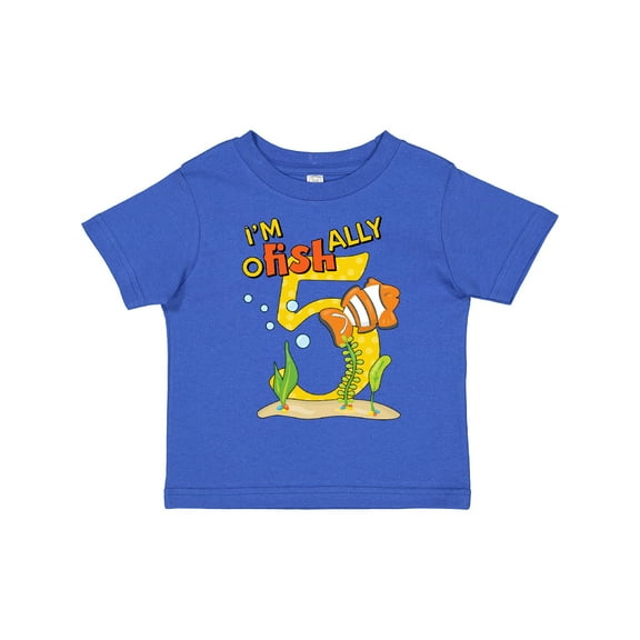 Inktastic I'm O-fish-ally Five Cute Clownfish Fifth Birthday Boys or Girls Toddler T-Shirt