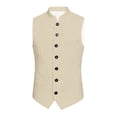 thumbnail image 4 of OSOLU Boys Tank Tops Solid Color Stand Collar Vest Festive Themed Sleeveless Jacket Casual Outerwear School Holiday Tops, 4 of 5