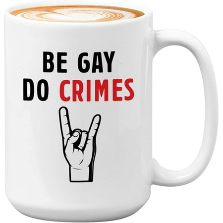 

Novelty LGBT Coffee Mug - Bi-Ce Cream - Gay Bi Pride Punk Freedom Equality Rainbow Flag Be Gay Do Crimes 11 Oz