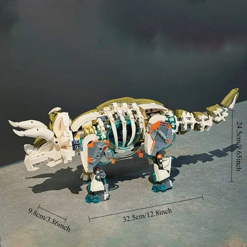 GZBrick Jurassic Mechanical Triceratops Building Sets Compatible with Lego Dinosaur World for Adults Boys 1180PCS