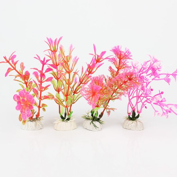 ETEREAUTY 16Pcs Aquarium Decor Fish Tank Artificial Water Grass Multicolor Realistic Safe Ornament