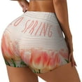 thumbnail image 2 of Sigee Hello Spring Print Women's High Waist Workout Shorts - Squat Proof, Tummy Control, Yoga and Gym Activewear-, 2 of 9
