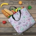 thumbnail image 6 of Naloa Purple Butterfly Tote Bag for Women, Foldable Tote Bag With Zipper, Large Shoulder Bag, Top Handle Handbag for Travel, Work, Shopping, 6 of 9