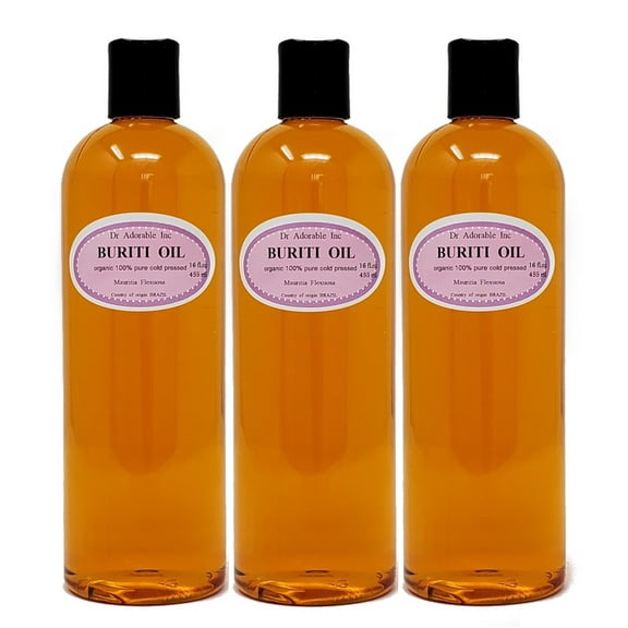Dr Adorable - 48 oz - Buriti Exotic Oil - 100% Pure Organic Cold Pressed Natural (3 of 16 oz)