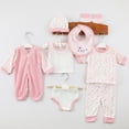 thumbnail image 2 of Caqnni Clothes & Accessories Set 8 Piece Baby Girl Boy Short Sleeve/Tank Tops+Long Pants+Romper+Bottom+Hat+Bib+Sock Shose Outfits Set for 0-3Months Gifts Set, 2 of 8