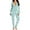 Mint Green, variant on Women's Christmas Long Sleeve Button Down Jumpsuits for Women Elk Print Casual One Piece Pajamas Outfits Straight Leg Long Pants Home Sleepwear