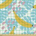 thumbnail image 2 of Ambesonne Tropical Fabric by the Yard Upholstery, Monstera Leaves Bananas, 5 Yards, Sky Blue Mustard Blush, 2 of 5