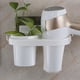 thumbnail image 2 of Soporte para secador de pelo, estante colgante para secador de pelo montado en la pared con organizador, estante de almacenamiento para tazas, secador de pelo sin perforación, alisador yeacher natural, 2 of 7