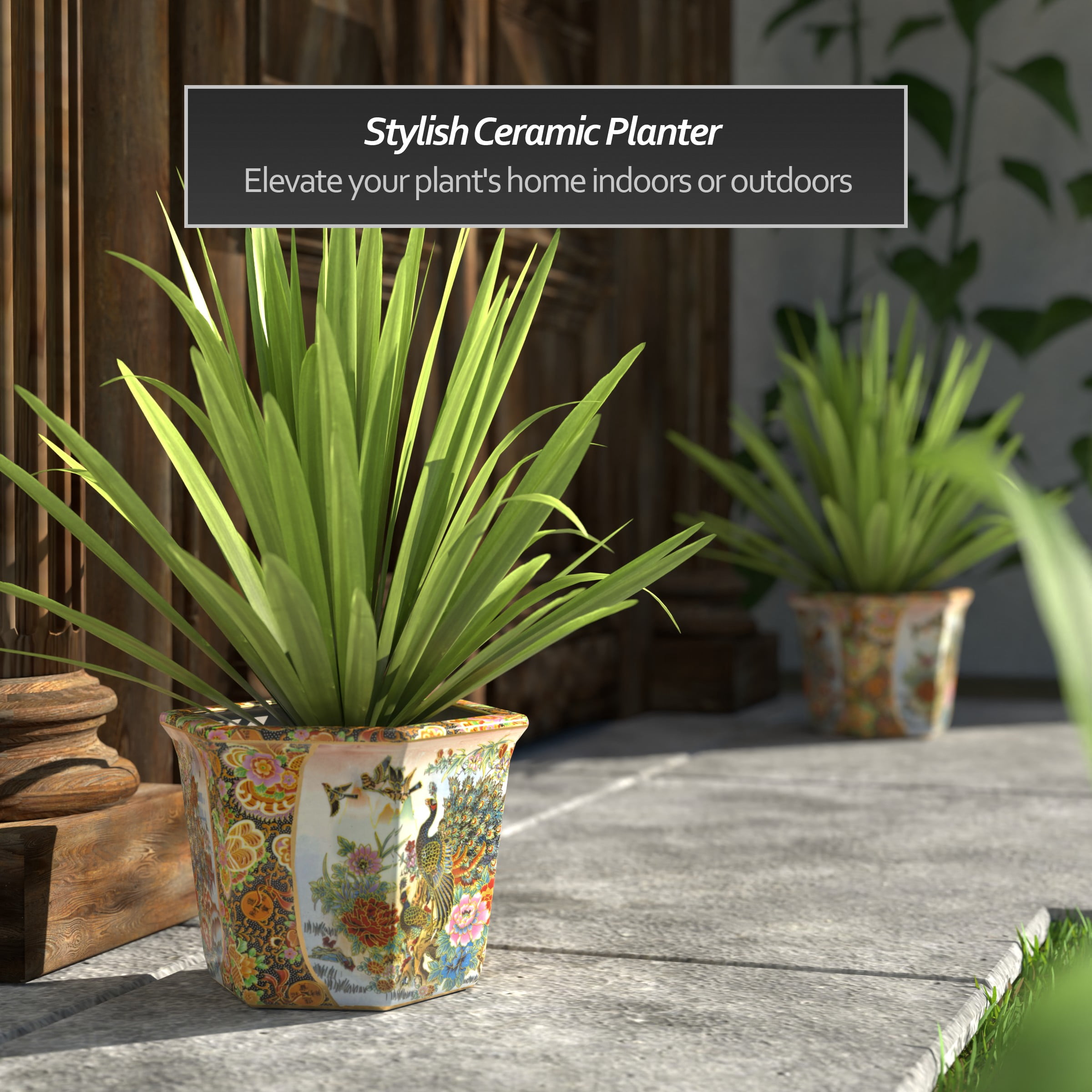 Mainstay 7.5" x 5.5" x 10" Round Copper Metal Plant Planter