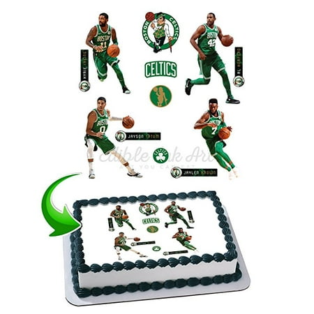 kyrie irving, Jayson Tatum, Jaylen Brown, Al Horford Edible Image Cake Topper Icing Sugar Paper A4 Sheet Edible Frosting Photo Cake 1/4 ~ Best Edible Image for (Best Kyrie 3 Colorways)