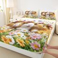 thumbnail image 3 of Manfei Guinea Pig Sheet Set Twin,Pet Animal Bedding Sets Twin Size,Colorful Flower Daisy Twin Sheet Sets,Super Cozy Bedroom Decoration,3pcs, 3 of 7