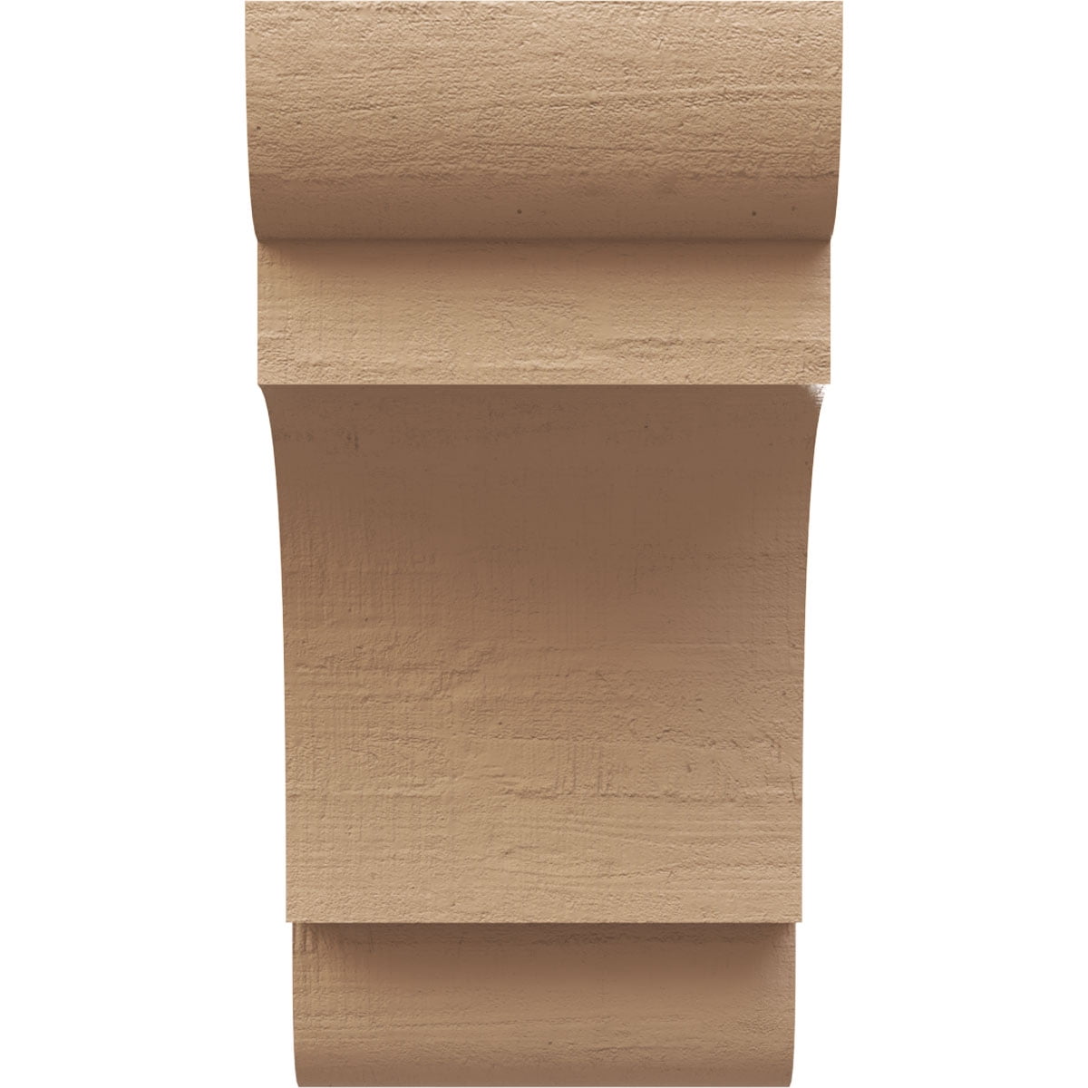 6"W x 6"D x 12"H Wide New Brighton Rough Cedar Woodgrain TimberThane Corbel, Primed Tan