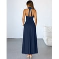 thumbnail image 2 of Merokeety Womens Summer Dresses Formal Halter Sleeveless Maxi Dress Navy s, 2 of 4