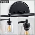 thumbnail image 3 of KAWOTI Bathroom Vanity Light over Mirror, Modern Wall Light with Clear Glass Shades(Black), 3 of 7