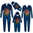 thumbnail image 6 of Fiaer Christmas Matching Family Onesie Pajamas Full Zip up Long Sleeve Deer Graphic One Piece Sleepwear Comfort Trendy Hooded Jumpsuit Sleepwear Loungewear Kids 6T, 6 of 9