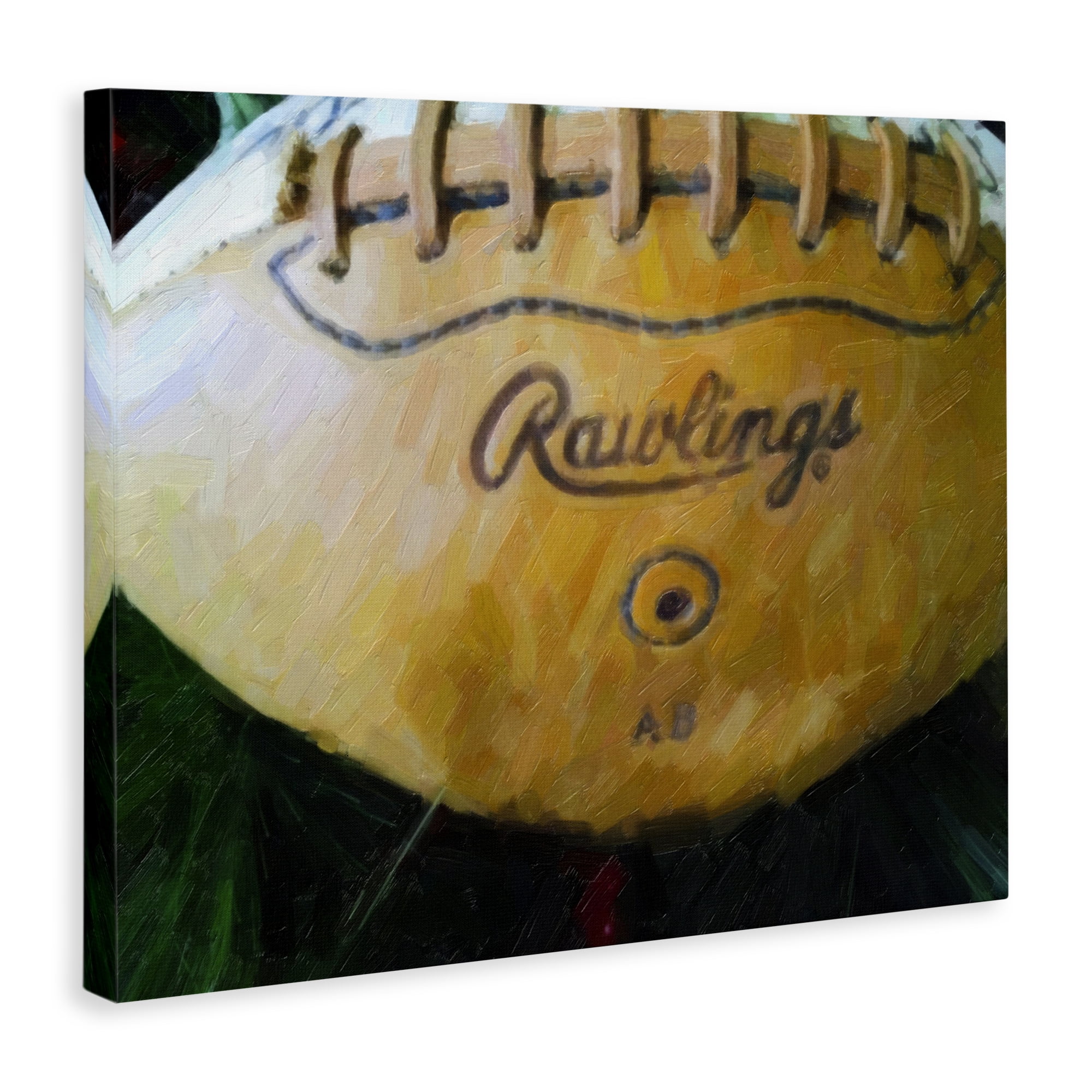 Stupell Industries Painterly Team Football Sports Painting Wrapped Canvas Art Print Wall Art, 20 x 16