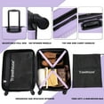 thumbnail image 2 of 20'' Hard Case Luggage with Top and Side Handles,Lightweight Suicase with Adjustable Pull Rod and 360° Spinner Wheels,Travle Luggage with Capacity Weight 39L for Adults,Jurnior,Teens, Lavender Purple, 2 of 9