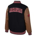 thumbnail image 3 of Men's Colosseum  Black Arkansas Razorbacks Letterman Full-Snap Varsity Jacket, 3 of 3