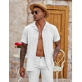 thumbnail image 6 of COOFANDY Men's Short Sleeve Shirt Casual Summer Shirts Stretch Guayabera Vacation Shirts, 6 of 8