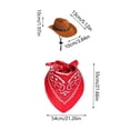 thumbnail image 2 of Dog Cowboy Hat Set Featuring Faux Suede & Star Print Bandana, Adjustable Fit Dog Halloween for Pets & Holiday Photos, Fun Halloween Pet Gift with Cowboy Gear, 2 of 7