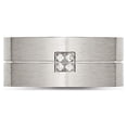 thumbnail image 4 of White Stainless Steel Ring Band Wedding Cubic Zirconia CZ, 4 of 7